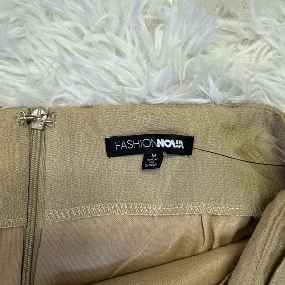 Fashion Nova Mini Skirt Faux Wrap Skirt Tan Mini Skirt - Picture 3 of 4